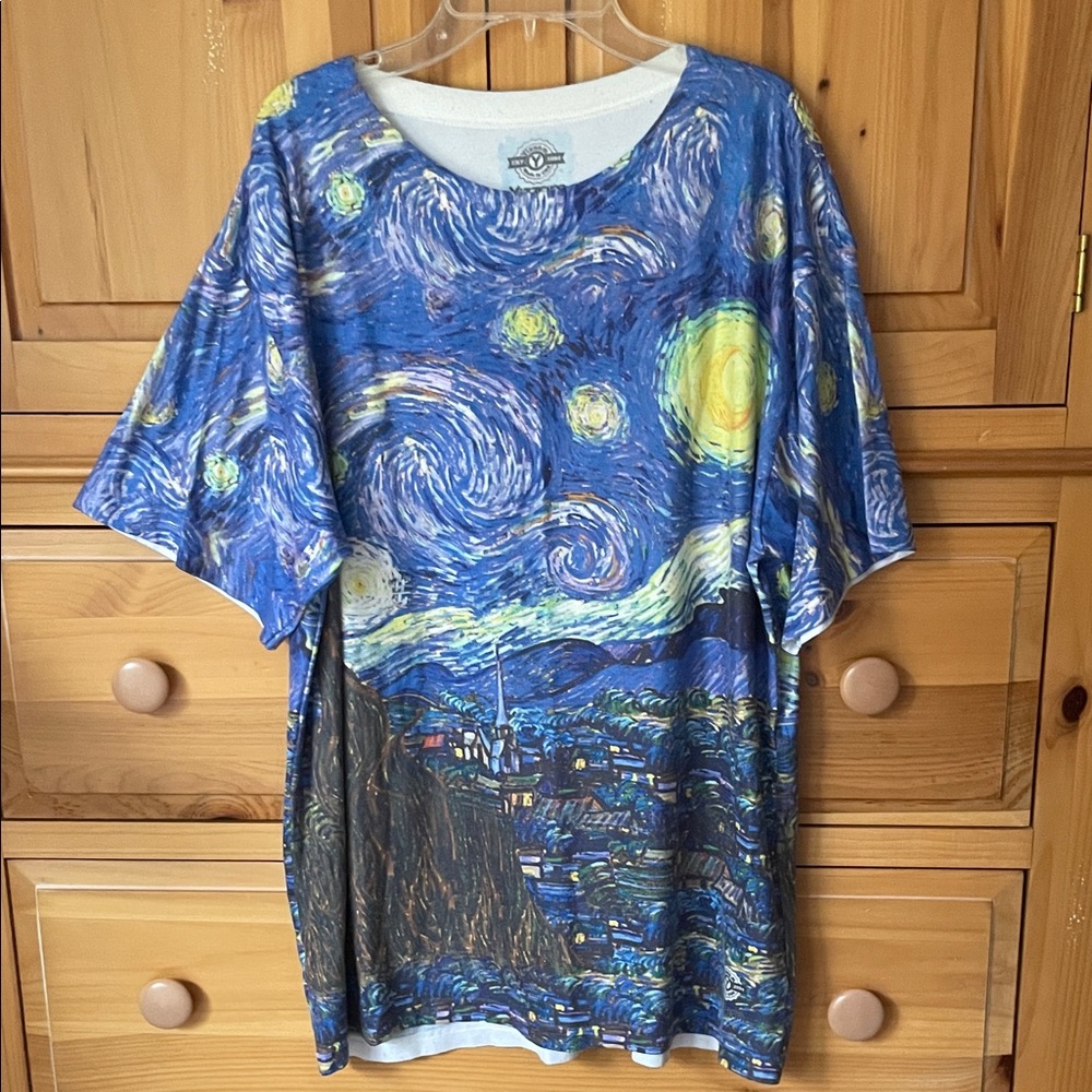 Vintage Starry Night Van Gogh Graphic T-Shirt